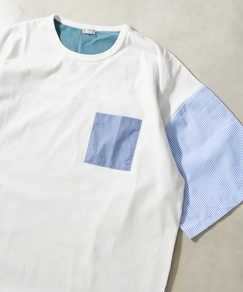 JOURNAL STANDARD relume(ジャーナルスタンダード レリューム)の「パネルスイッチTシャツ(Tシャツ/カットソー・メンズ・ホワイト/ホワイト系その他/ネイビー/ブルー系その他・MEDIUM/LARGE)」の17枚目の写真