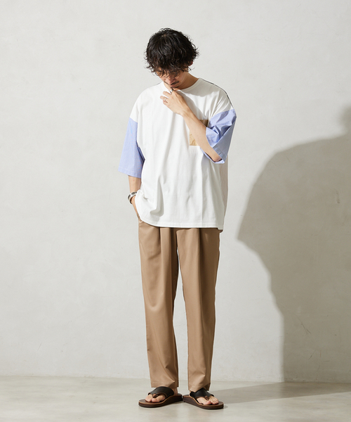 JOURNAL STANDARD relume(ジャーナルスタンダード レリューム)の「パネルスイッチTシャツ(Tシャツ/カットソー・メンズ・ホワイト/ホワイト系その他/ネイビー/ブルー系その他・MEDIUM/LARGE)」の21枚目の写真