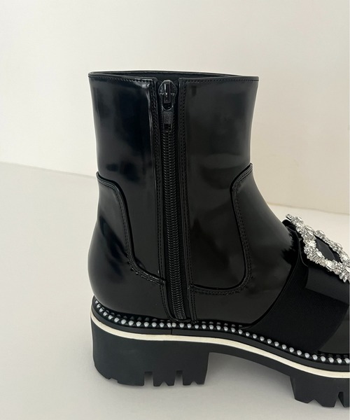 prose verse（プロズヴェール）の「パールビジュ厚底ショートブーツ（ブーツ・レディース・ブラック・MEDIUM/SMALL/LARGE）」の6枚目の写真