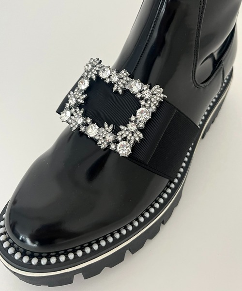 prose verse（プロズヴェール）の「パールビジュ厚底ショートブーツ（ブーツ・レディース・ブラック・MEDIUM/SMALL/LARGE）」の7枚目の写真