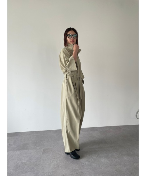 HANNE(アン)の「スタンドカラージャンプスーツ(サロペット/オーバーオール・レディース・ブラック/ベージュ・FREE)」の14枚目の写真