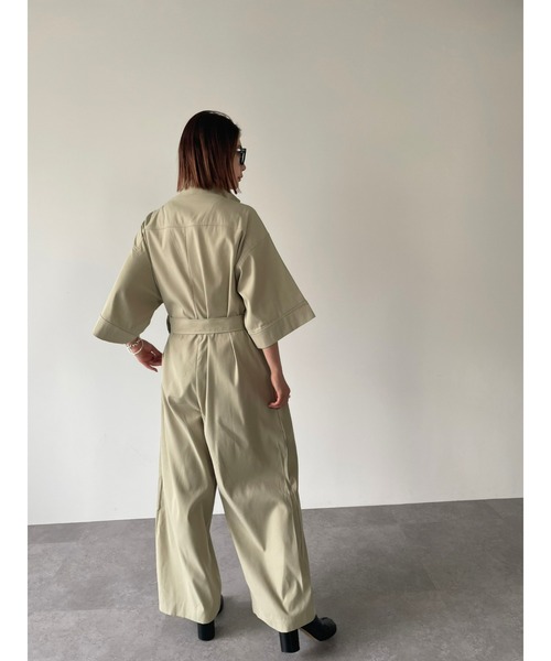 HANNE(アン)の「スタンドカラージャンプスーツ(サロペット/オーバーオール・レディース・ブラック/ベージュ・FREE)」の15枚目の写真