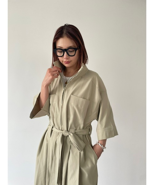 HANNE(アン)の「スタンドカラージャンプスーツ(サロペット/オーバーオール・レディース・ブラック/ベージュ・FREE)」の17枚目の写真