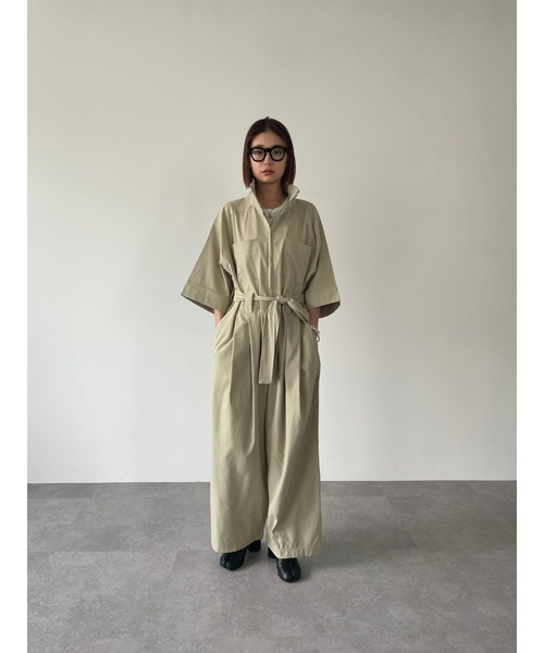 HANNE(アン)の「スタンドカラージャンプスーツ(サロペット/オーバーオール・レディース・ブラック/ベージュ・FREE)」の13枚目の写真