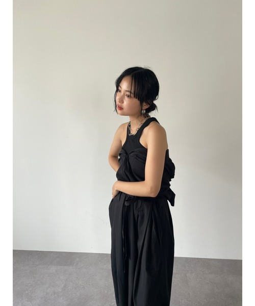 HANNE(アン)の「スタンドカラージャンプスーツ(サロペット/オーバーオール・レディース・ブラック/ベージュ・FREE)」の10枚目の写真