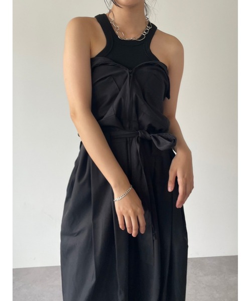 HANNE(アン)の「スタンドカラージャンプスーツ(サロペット/オーバーオール・レディース・ブラック/ベージュ・FREE)」の11枚目の写真