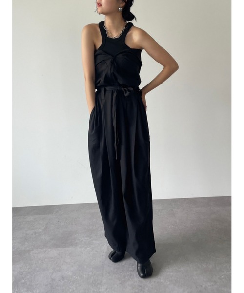 HANNE(アン)の「スタンドカラージャンプスーツ(サロペット/オーバーオール・レディース・ブラック/ベージュ・FREE)」の12枚目の写真