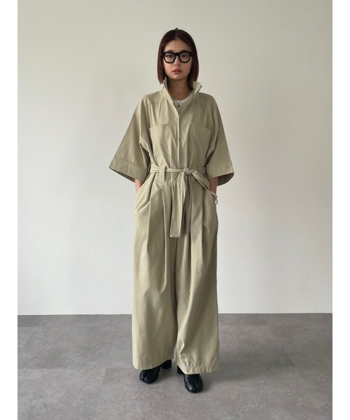 HANNE(アン)の「スタンドカラージャンプスーツ(サロペット/オーバーオール・レディース・ブラック/ベージュ・FREE)」の18枚目の写真