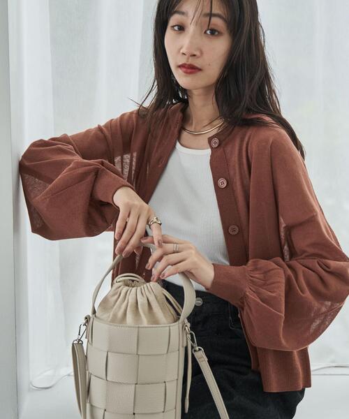 coen（コーエン）の「サラコライトクロップドカーディガン（カーディガン/ボレロ・レディース・ライトグレー/ブラック/ブラウン・FREE）」の4枚目の写真