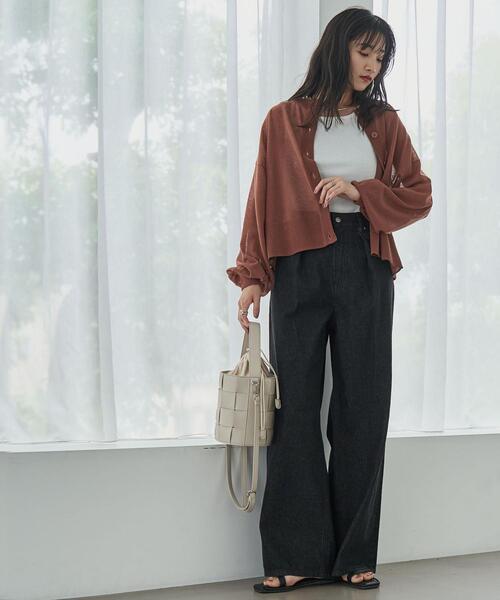 coen（コーエン）の「サラコライトクロップドカーディガン（カーディガン/ボレロ・レディース・ライトグレー/ブラック/ブラウン・FREE）」の8枚目の写真