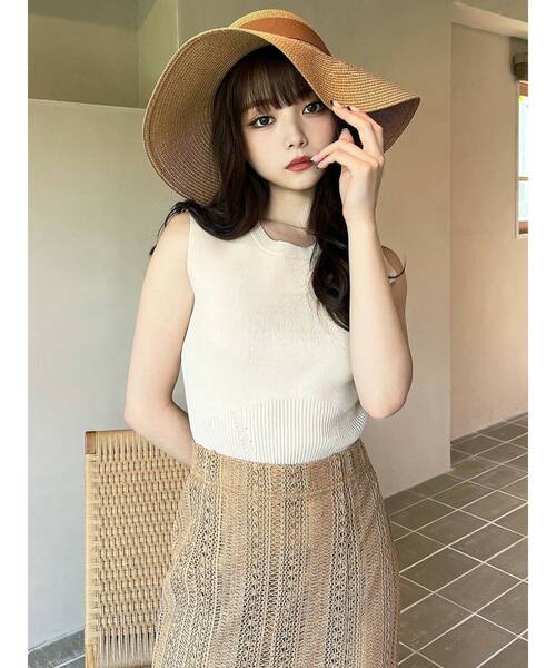 RESEXXY（リゼクシー）の「クロップドニットトップス（ニット/セーター・レディース・ブラウン/ブラック/アイボリー・FREE）」の10枚目の写真