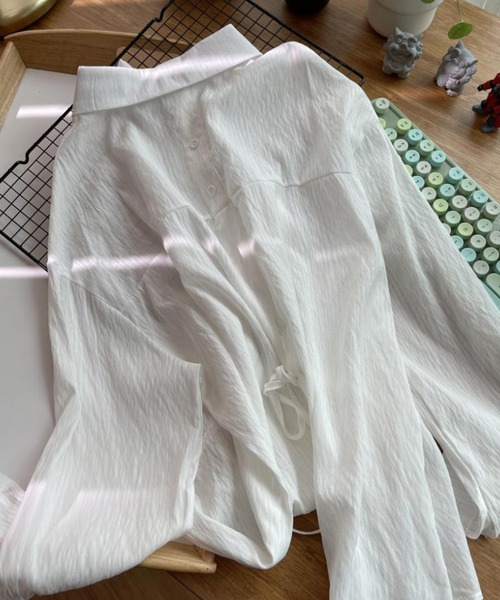 aimoha（アイモハ）の「シアー　バックスリットシャツ (SS)（シャツ/ブラウス・レディース・イエロー/ライトグレー/オフホワイト/ライトブルー/パープル/グリーン/ピンク/ベージュ/ライトパープル/ホワイト・FREE）」の18枚目の写真