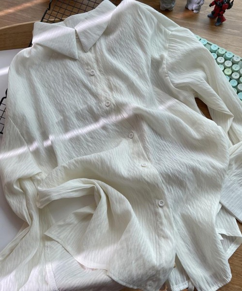 aimoha（アイモハ）の「シアー　バックスリットシャツ (SS)（シャツ/ブラウス・レディース・イエロー/ライトグレー/オフホワイト/ライトブルー/パープル/グリーン/ピンク/ベージュ/ライトパープル/ホワイト・FREE）」の15枚目の写真