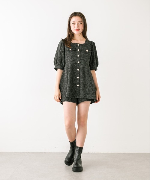 OLIVE des OLIVE（オリーブデオリーブ）の「タンク底ストレッチショートブーツ　1032130030（ブーツ・レディース・アイボリー/ブラック・MEDIUM/SMALL/LARGE）」の14枚目の写真