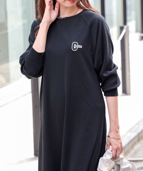 CONVERSE（コンバース）の「【CONVERSE】Aライン 長袖ラグランワンピース 袖ボリューム ロング丈ワンピース（ワンピース・レディース・ブラック/ブラック系その他2/グリーン系その他2・FREE）」の21枚目の写真