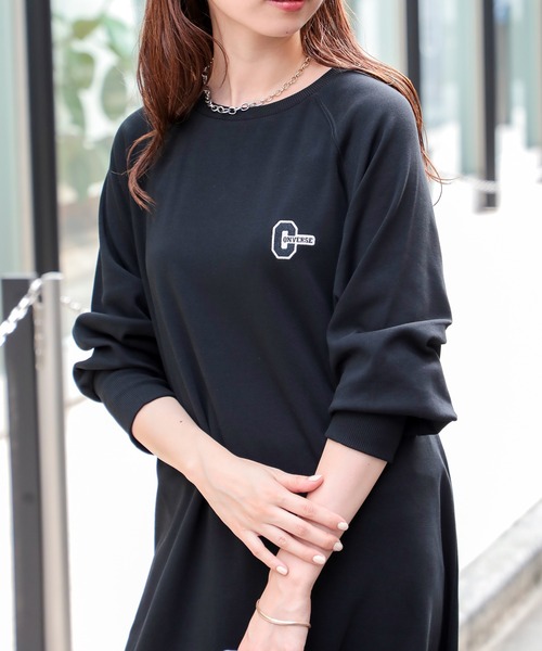 CONVERSE（コンバース）の「【CONVERSE】Aライン 長袖ラグランワンピース 袖ボリューム ロング丈ワンピース（ワンピース・レディース・ブラック/ブラック系その他2/グリーン系その他2・FREE）」の22枚目の写真