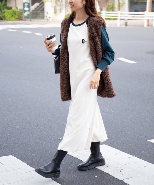 CONVERSE（コンバース）の「【CONVERSE】Aライン 長袖ラグランワンピース 袖ボリューム ロング丈ワンピース（ワンピース・レディース・ブラック/ブラック系その他2/グリーン系その他2・FREE）」の13枚目の写真