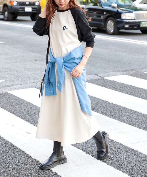 CONVERSE（コンバース）の「【CONVERSE】Aライン 長袖ラグランワンピース 袖ボリューム ロング丈ワンピース（ワンピース・レディース・ブラック/ブラック系その他2/グリーン系その他2・FREE）」の17枚目の写真