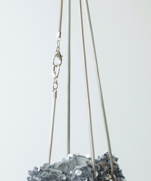 Kana(カナ)の「スパンコール 2way 巾着 内ポケット付き ハンドバッグ パーティーバック 結婚式 お呼ばれ オケージョン(ハンドバッグ・レディース・シルバー/ブラック×シルバー/ブラック・フリー)」の10枚目の写真