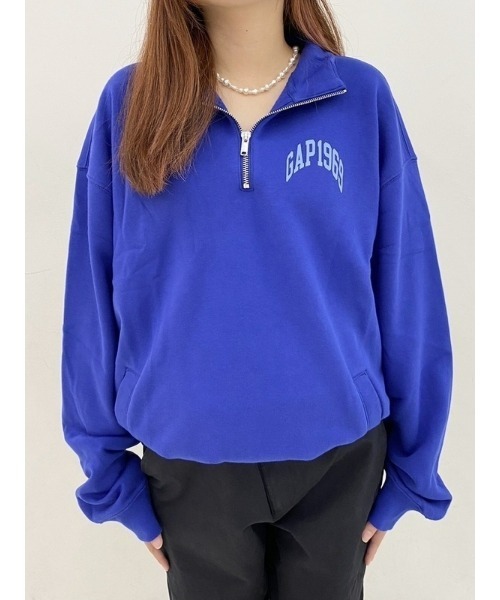 GAP(ギャップ)の「Gapアーチロゴ ハーフジップアップ プルオーバー(ユニセックス)(スウェット・メンズ・ブルー/ベージュ/ブラック/オレンジ系その他・M/XL/S/L/XS)」の11枚目の写真