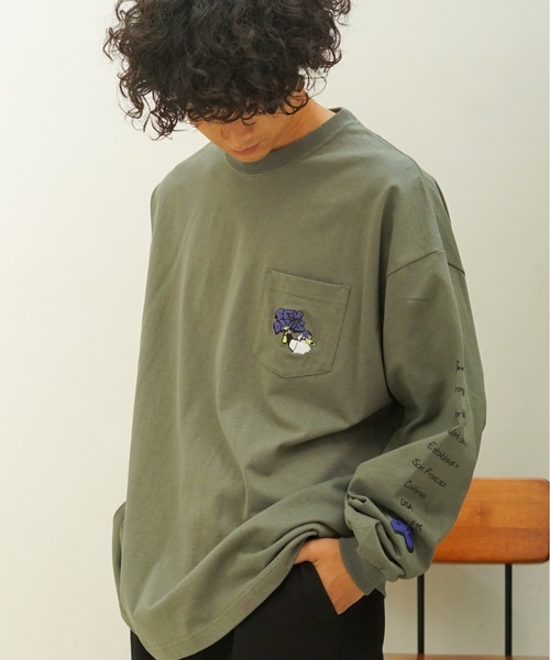 【BENDAVIS/ベンデイビス】袖プリントバックプリントBIGシルエットロンTストリートスケータースタイルユニセックス