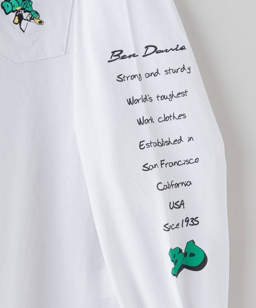 【BENDAVIS/ベンデイビス】袖プリントバックプリントBIGシルエットロンTストリートスケータースタイルユニセックス
