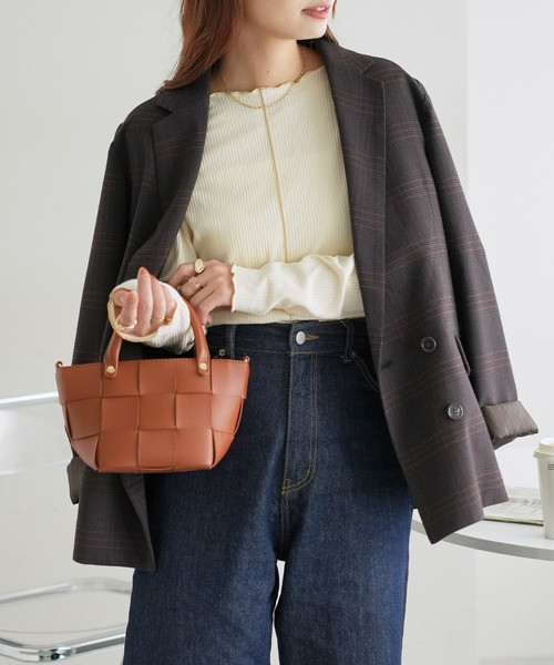 DISCOAT（ディスコート）の「【前後2WAY】配色リブメローロングスリーブ（Tシャツ/カットソー・レディース・サックスブルー/ブラック/ライトグレー/アイボリー・FREE）」の7枚目の写真