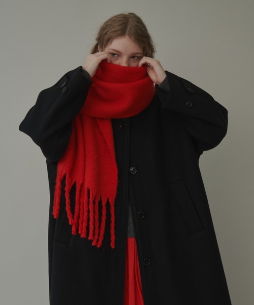 Libra Cue（リブラ キュー）の「ボリュームフリンジマフラー（マフラー・レディース・レッド/アイボリー/ブラック・FREE）」の14枚目の写真