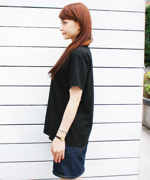 X-girl（エックスガール）の「JAPANESE LOGO S/S BIG TEE（Tシャツ/カットソー・レディース・ホワイト/ブラック・ONE SIZE）」の5枚目の写真