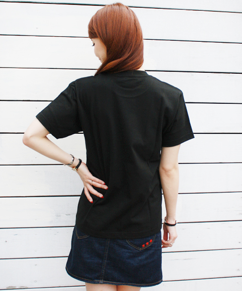 X-girl（エックスガール）の「JAPANESE LOGO S/S BIG TEE（Tシャツ/カットソー・レディース・ホワイト/ブラック・ONE SIZE）」の3枚目の写真