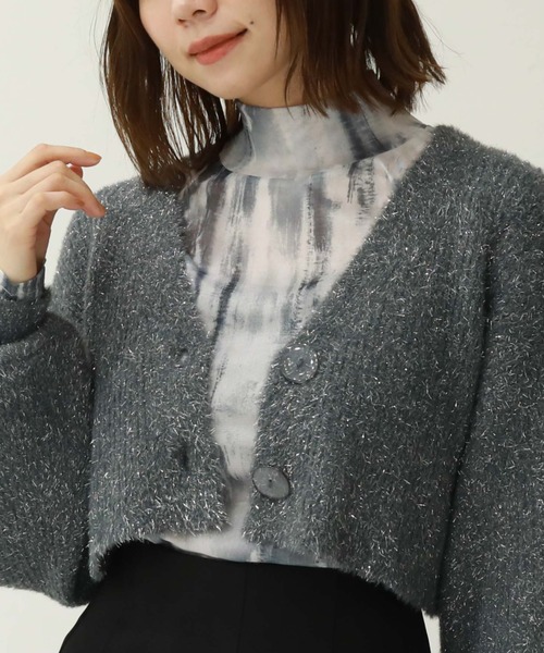 archives(アルシーヴ)の「マーブルプリントチュールTOPS(Tシャツ/カットソー・レディース・オフホワイト/ブラウン・MEDIUM)」の9枚目の写真