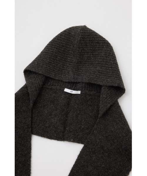 SLY（スライ）の「WOOL MIX KNIT HOODED MUFFLER ウール ミックス ニット フーデッド マフラー（マフラー・レディース・ダークグレー/パープル/ベージュ・FREE）」の12枚目の写真