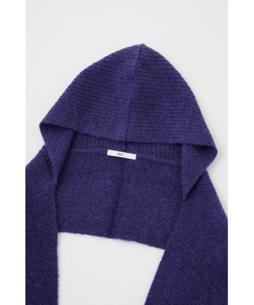 SLY（スライ）の「WOOL MIX KNIT HOODED MUFFLER ウール ミックス ニット フーデッド マフラー（マフラー・レディース・ダークグレー/パープル/ベージュ・FREE）」の17枚目の写真