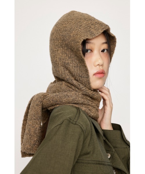 SLY（スライ）の「WOOL MIX KNIT HOODED MUFFLER ウール ミックス