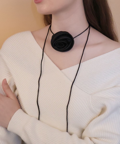 CEMONEMO（セモネモ）の「ローズ チョーカーネックレス（チョーカー・レディース・アイボリー/ブラック・FREE）」の15枚目の写真