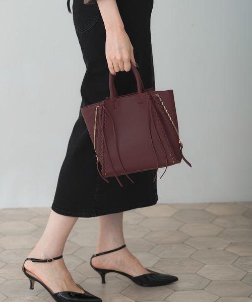 URBAN RESEARCH ROSSO WOMEN（アーバンリサーチ　ロッソ）の「サイドジップミニトート（トートバッグ・レディース・グレー系その他/ボルドー/ブラック・-）」の5枚目の写真
