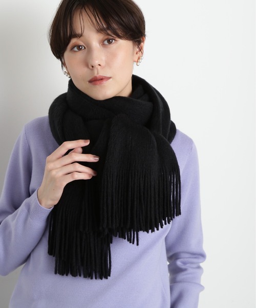 N.（N. Natural Beauty Basic）（エヌエヌナチュラルビューティーベーシック）の「◆シャギーラッセルストール（ストール/ショール・レディース・ブルーグレー/ブラック/オフホワイト・ﾌﾘ-）」の3枚目の写真