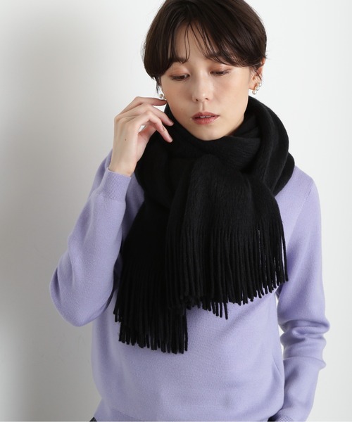 N.（N. Natural Beauty Basic）（エヌエヌナチュラルビューティーベーシック）の「◆シャギーラッセルストール（ストール/ショール・レディース・ブルーグレー/ブラック/オフホワイト・ﾌﾘ-）」の5枚目の写真