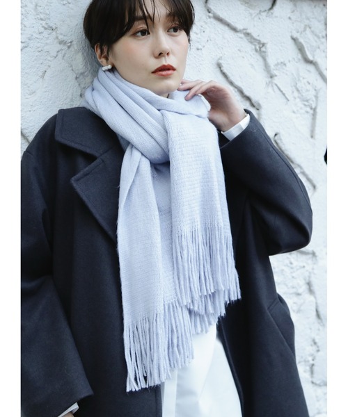 N.（N. Natural Beauty Basic）（エヌエヌナチュラルビューティーベーシック）の「◆シャギーラッセルストール（ストール/ショール・レディース・ブルーグレー/ブラック/オフホワイト・ﾌﾘ-）」の8枚目の写真