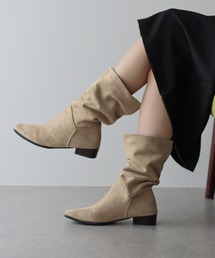 フェイクスエードロングブーツ