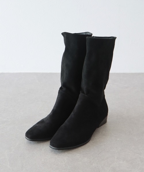 BLUEEAST(ブルーイースト)の「フェイクスエードロングブーツ(ブーツ・レディース・ブラック/ベージュ・MEDIUM/LARGE)」の21枚目の写真