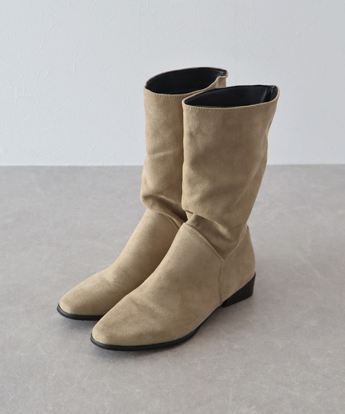 BLUEEAST(ブルーイースト)の「フェイクスエードロングブーツ(ブーツ・レディース・ブラック/ベージュ・MEDIUM/LARGE)」の20枚目の写真