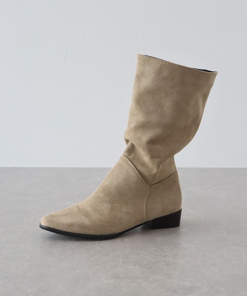 BLUEEAST(ブルーイースト)の「フェイクスエードロングブーツ(ブーツ・レディース・ブラック/ベージュ・MEDIUM/LARGE)」の22枚目の写真