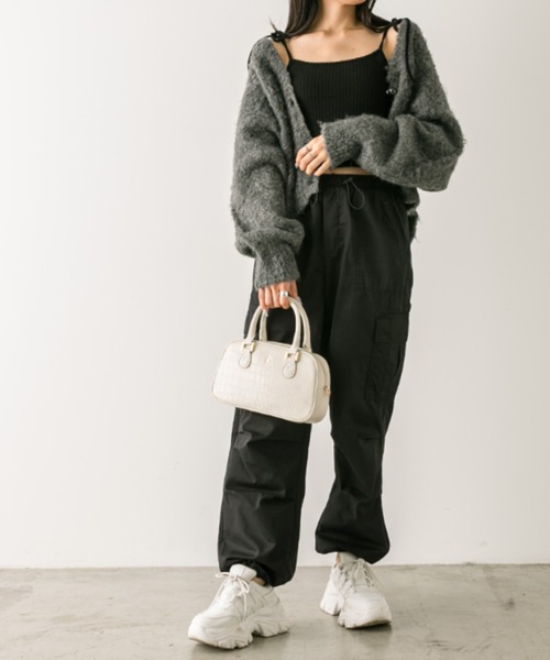 OLIVE des OLIVE（オリーブデオリーブ）の「ドルマンショートカーディガン　1032050200（カーディガン/ボレロ・レディース・オートミール/チャコールグレー/オフホワイト/ピンク/アイボリー・FREE）」の8枚目の写真