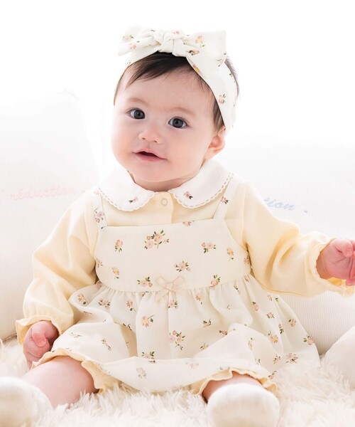 fillot de bebe reduction（フィヨデュベベルダクティオン）の「デシン花柄リボンヘアバンド（ヘアバンド・キッズ・ピンク系その他/ホワイト系その他2・FREE）」の4枚目の写真