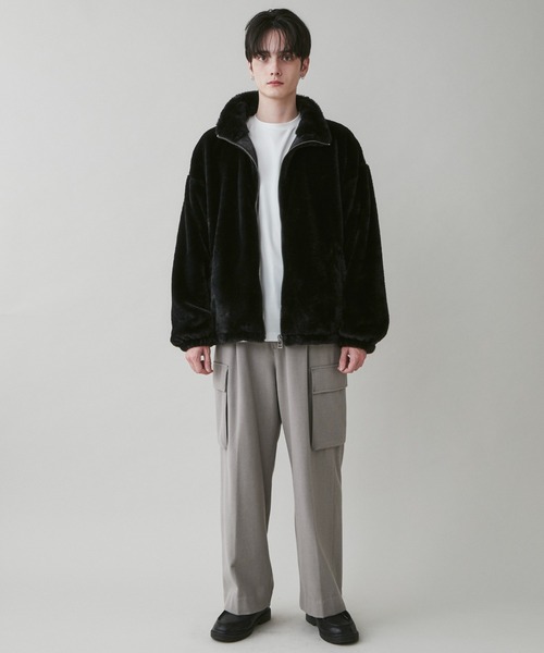 LUCY（ルーシー）の「LUCY/起毛TR ワイドカーゴスラックス（スラックス・メンズ・ブラック/杢グレー・MEDIUM/LARGE）」の14枚目の写真