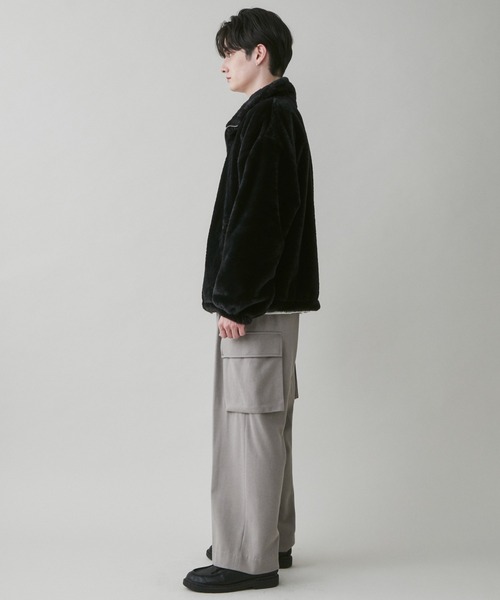 LUCY（ルーシー）の「LUCY/起毛TR ワイドカーゴスラックス（スラックス・メンズ・ブラック/杢グレー・MEDIUM/LARGE）」の15枚目の写真