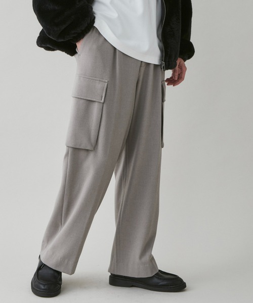 LUCY（ルーシー）の「LUCY/起毛TR ワイドカーゴスラックス（スラックス・メンズ・ブラック/杢グレー・MEDIUM/LARGE）」の10枚目の写真