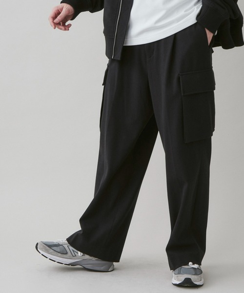 LUCY（ルーシー）の「LUCY/起毛TR ワイドカーゴスラックス（スラックス・メンズ・ブラック/杢グレー・MEDIUM/LARGE）」の18枚目の写真
