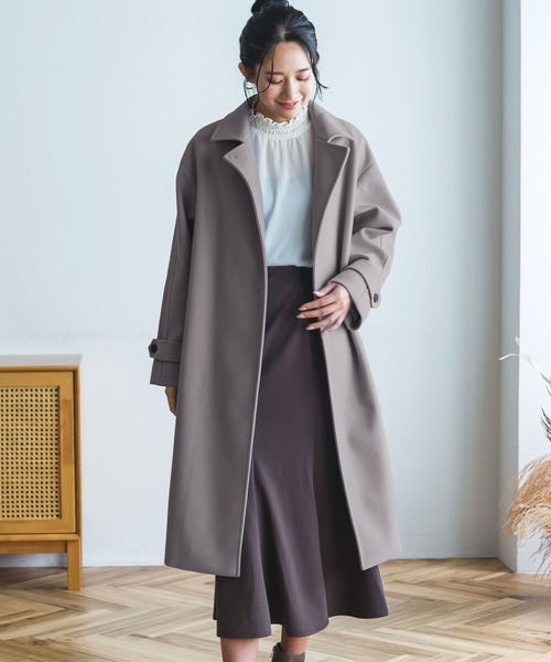 Filomo（フィローモ）の「[Filomo] チェスターコートウールタッチロング（チェスターコート・レディース・ブラック/モカ/ブルー/アイボリー/ヘザーグレー・L/M）」の4枚目の写真